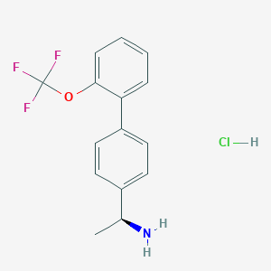 molecular formula C15H15ClF3NO B8164976 (S)-1-(2'-(trifluoromethoxy)-[1,1'-biphenyl]-4-yl)ethanamine hydrochloride 