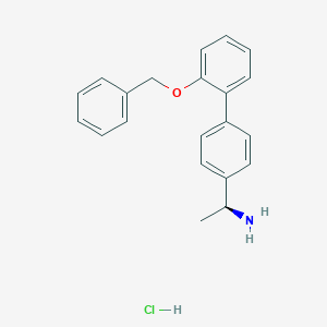 molecular formula C21H22ClNO B8164978 (S)-1-(2'-(benzyloxy)-[1,1'-biphenyl]-4-yl)ethanamine hydrochloride 