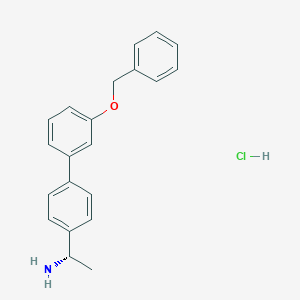 molecular formula C21H22ClNO B8164982 (S)-1-(3'-(benzyloxy)-[1,1'-biphenyl]-4-yl)ethanamine 