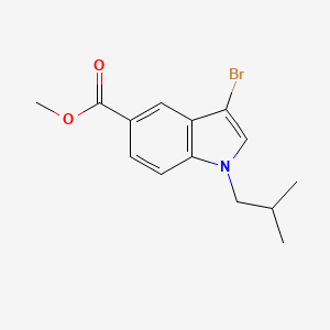 molecular formula C14H16BrNO2 B8165000 Methyl 3-bromo-1-isobutyl-1H-indole-5-carboxylate 