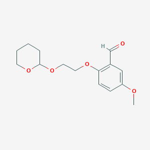molecular formula C15H20O5 B8165034 5-Methoxy-2-[2-(tetrahydropyran-2-yloxy)-ethoxy]-benzaldehyde 