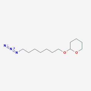 molecular formula C12H23N3O2 B8165054 2-((7-Azidoheptyl)oxy)tetrahydro-2H-pyran 