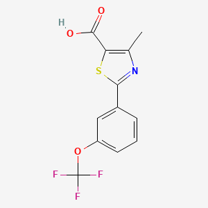 molecular formula C12H8F3NO3S B8165059 4-Methyl-2-(3-(trifluoromethoxy)phenyl)thiazole-5-carboxylic acid 