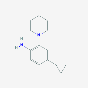 molecular formula C14H20N2 B8165074 4-Cyclopropyl-2-(piperidin-1-yl)aniline 