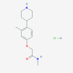 molecular formula C15H23ClN2O2 B8165142 N-methyl-2-(3-methyl-4-(piperidin-4-yl)phenoxy)acetamide hydrochloride 