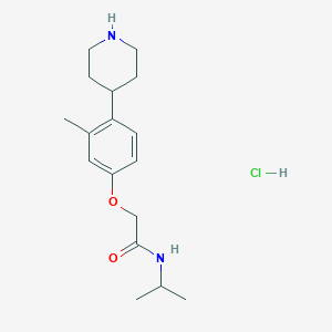 molecular formula C17H27ClN2O2 B8165149 N-Isopropyl-2-(3-methyl-4-(piperidin-4-yl)phenoxy)acetamide hydrochloride 