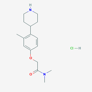 molecular formula C16H25ClN2O2 B8165160 N,N-Dimethyl-2-(3-methyl-4-(piperidin-4-yl)phenoxy)acetamide hydrochloride 