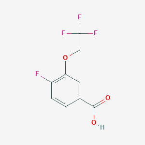 molecular formula C9H6F4O3 B8165205 4-Fluoro-3-(2,2,2-trifluoroethoxy)benzoic acid 