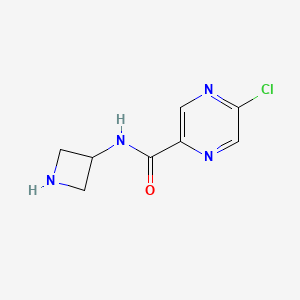 molecular formula C8H9ClN4O B8165219 N-(azetidin-3-yl)-5-chloropyrazine-2-carboxamide 