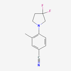 molecular formula C12H12F2N2 B8165232 4-(3,3-Difluoropyrrolidin-1-yl)-3-methylbenzonitrile 