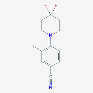 molecular formula C13H14F2N2 B8165236 4-(4,4-Difluoropiperidin-1-yl)-3-methylbenzonitrile 