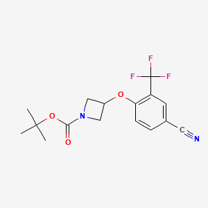 molecular formula C16H17F3N2O3 B8165239 tert-Butyl 3-(4-cyano-2-(trifluoromethyl)phenoxy)azetidine-1-carboxylate 