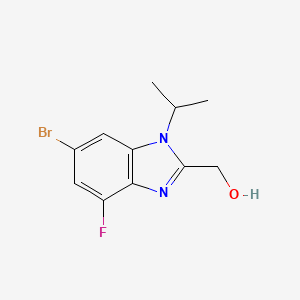 molecular formula C11H12BrFN2O B8165240 (6-Bromo-4-fluoro-1-isopropyl-1H-benzo[d]imidazol-2-yl)methanol 