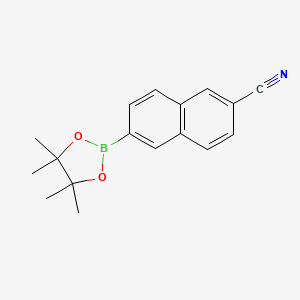 molecular formula C17H18BNO2 B8165247 6-(4,4,5,5-Tetramethyl-1,3,2-dioxaborolan-2-yl)-2-naphthonitrile 