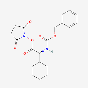 molecular formula C20H24N2O6 B8165249 (R)-2,5-dioxopyrrolidin-1-yl 2-(((benzyloxy)carbonyl)amino)-2-cyclohexylacetate 