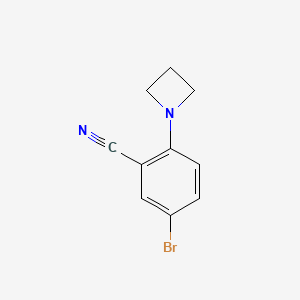 molecular formula C10H9BrN2 B8165285 2-(Azetidin-1-yl)-5-bromobenzonitrile 