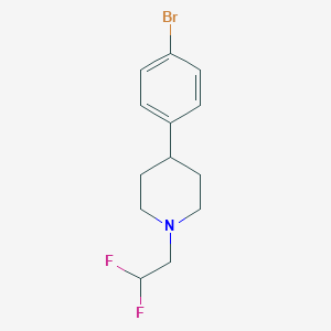 molecular formula C13H16BrF2N B8165288 4-(4-Bromophenyl)-1-(2,2-difluoroethyl)piperidine 