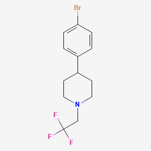 molecular formula C13H15BrF3N B8165295 4-(4-Bromophenyl)-1-(2,2,2-trifluoroethyl)piperidine 