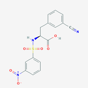 molecular formula C16H13N3O6S B8165321 (S)-3-(3-cyanophenyl)-2-(3-nitrophenylsulfonamido)propanoic acid 