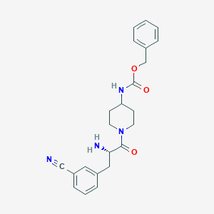molecular formula C23H26N4O3 B8165331 (S)-benzyl (1-(2-amino-3-(3-cyanophenyl)propanoyl)piperidin-4-yl)carbamate 