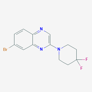 molecular formula C13H12BrF2N3 B8165371 7-Bromo-2-(4,4-difluoropiperidin-1-yl)quinoxaline 