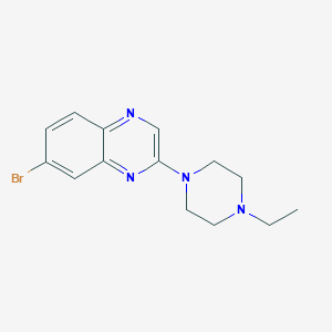 molecular formula C14H17BrN4 B8165386 7-Bromo-2-(4-ethylpiperazin-1-yl)quinoxaline 