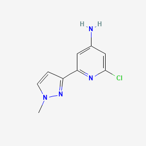 molecular formula C9H9ClN4 B8165387 2-Chloro-6-(1-methyl-1H-pyrazol-3-yl)pyridin-4-amine 