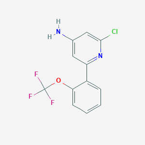 molecular formula C12H8ClF3N2O B8165398 2-Chloro-6-(2-(trifluoromethoxy)phenyl)pyridin-4-amine 