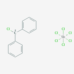 molecular formula C13H10Cl7Sb-2 B081654 Methylium, chlorodiphenyl-, (OC-6-11)-hexachloroantimonate(1-) CAS No. 12110-39-3