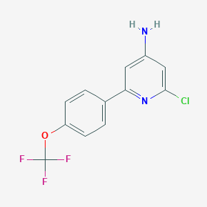 molecular formula C12H8ClF3N2O B8165405 2-Chloro-6-(4-(trifluoromethoxy)phenyl)pyridin-4-amine 