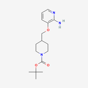 molecular formula C16H25N3O3 B8165417 Tert-butyl 4-{[(2-aminopyridin-3-yl)oxy]methyl}piperidine-1-carboxylate 