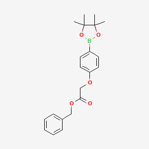 molecular formula C21H25BO5 B8165450 Benzyl 2-(4-(4,4,5,5-tetramethyl-1,3,2-dioxaborolan-2-yl)phenoxy)acetate 