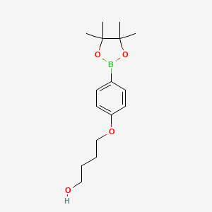 molecular formula C16H25BO4 B8165455 4-(4-(4,4,5,5-Tetramethyl-1,3,2-dioxaborolan-2-yl)phenoxy)butan-1-ol 
