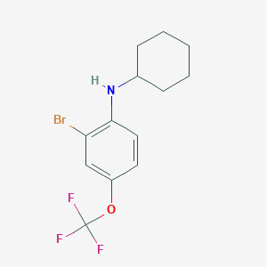 molecular formula C13H15BrF3NO B8165462 2-Bromo-N-cyclohexyl-4-(trifluoromethoxy)aniline 