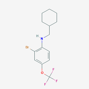 molecular formula C14H17BrF3NO B8165480 2-Bromo-N-(cyclohexylmethyl)-4-(trifluoromethoxy)aniline 