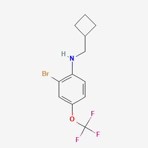 molecular formula C12H13BrF3NO B8165487 2-Bromo-N-(cyclobutylmethyl)-4-(trifluoromethoxy)aniline 