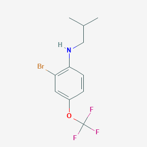molecular formula C11H13BrF3NO B8165493 2-Bromo-N-isobutyl-4-(trifluoromethoxy)aniline 