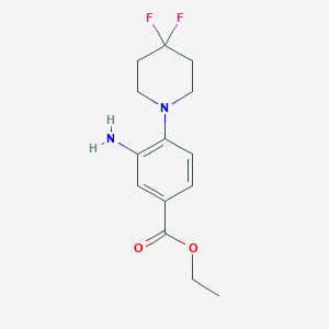 molecular formula C14H18F2N2O2 B8165504 Ethyl 3-amino-4-(4,4-difluoropiperidin-1-yl)benzoate 