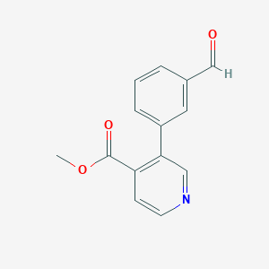 molecular formula C14H11NO3 B8165560 Methyl 3-(3-formylphenyl)pyridine-4-carboxylate 