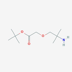 molecular formula C10H21NO3 B8165565 tert-Butyl 2-(2-amino-2-methylpropoxy)acetate 