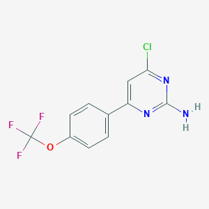 molecular formula C11H7ClF3N3O B8165579 4-Chloro-6-(4-(trifluoromethoxy)phenyl)pyrimidin-2-amine 