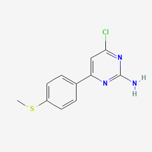 molecular formula C11H10ClN3S B8165586 4-Chloro-6-(4-(methylthio)phenyl)pyrimidin-2-amine 