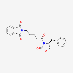 molecular formula C23H22N2O5 B8165607 (R)-2-(5-(4-benzyl-2-oxooxazolidin-3-yl)-5-oxopentyl)isoindoline-1,3-dione 