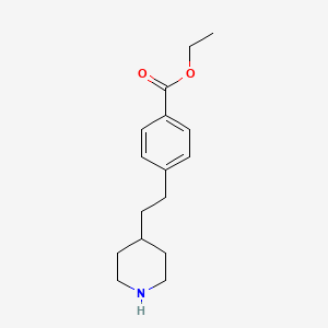 molecular formula C16H23NO2 B8165644 Ethyl 4-(2-(piperidin-4-yl)ethyl)benzoate 