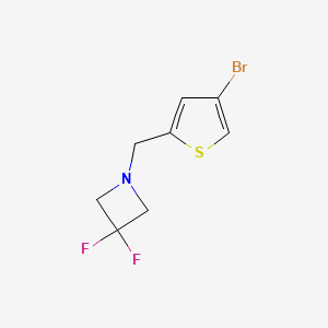 molecular formula C8H8BrF2NS B8165678 1-((4-Bromothiophen-2-yl)methyl)-3,3-difluoroazetidine 