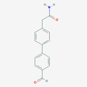 molecular formula C15H13NO2 B8165693 2-(4'-Formyl-[1,1'-biphenyl]-4-yl)acetamide 