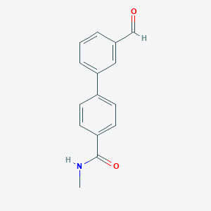 molecular formula C15H13NO2 B8165698 3'-Formyl-N-methyl-[1,1'-biphenyl]-4-carboxamide 