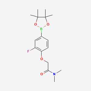 molecular formula C16H23BFNO4 B8165744 2-(2-Fluoro-4-(4,4,5,5-tetramethyl-1,3,2-dioxaborolan-2-yl)phenoxy)-N,N-dimethylacetamide 