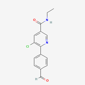 molecular formula C15H13ClN2O2 B8165753 5-chloro-N-ethyl-6-(4-formyl-phenyl)-nicotinamide 