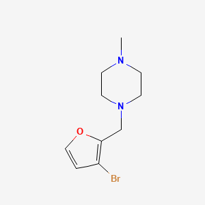 molecular formula C10H15BrN2O B8165772 1-((3-Bromofuran-2-yl)methyl)-4-methylpiperazine 